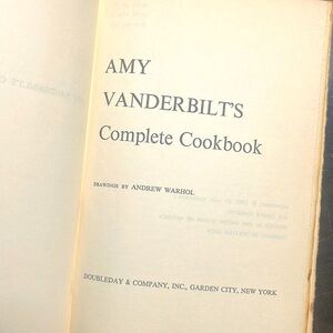 1961 Amy Vanderbilt’s Complete Cookbook Drawings by Andrew Warhol vintage book